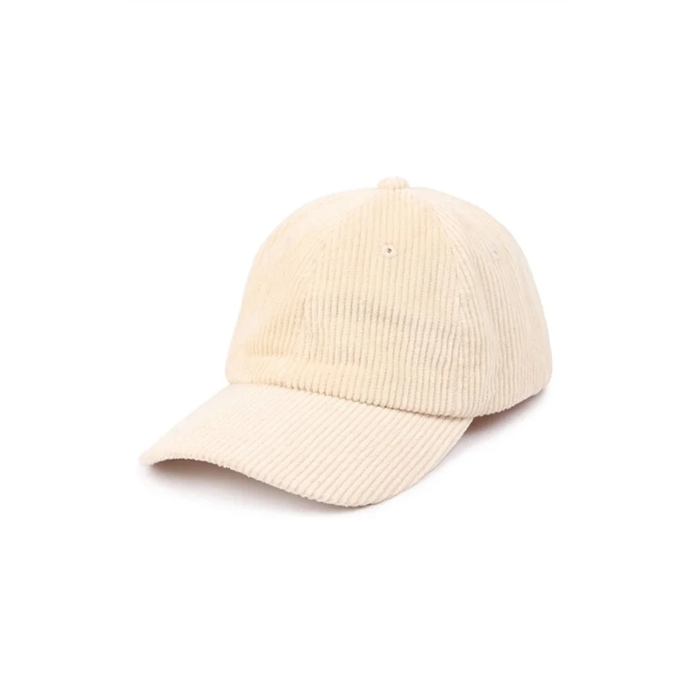 Ivory Textured Corduroy Ball Cap - Picture 3 of 5